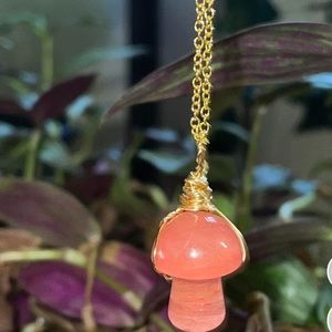 Cherry Quartz crystal necklace